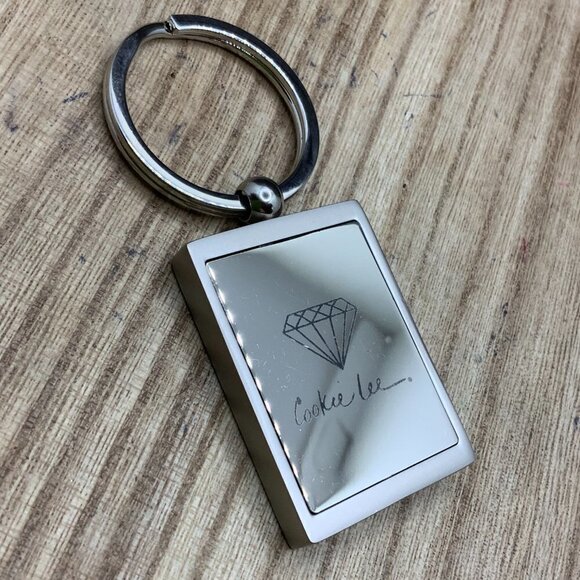 Cookie Lee Photo Frame Silver Tone Key Chain - Picture 1 of 6